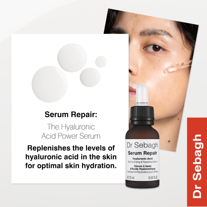 Dr. Sebagh Dr Sebagh Serum Repair (0.68 fl oz) - Award-Winning Hyaluronic Acid Facial Hydrator - Anti Aging & Wrinkle - Skin Moisturizing & Repairing Formula - Collagen Boosting Youthful Glow For Women & Men - Image 5
